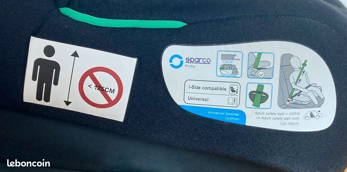 Rehausseur auto Sparco SK100I ISOFIX 125–150 cm – i-Size (image 2)