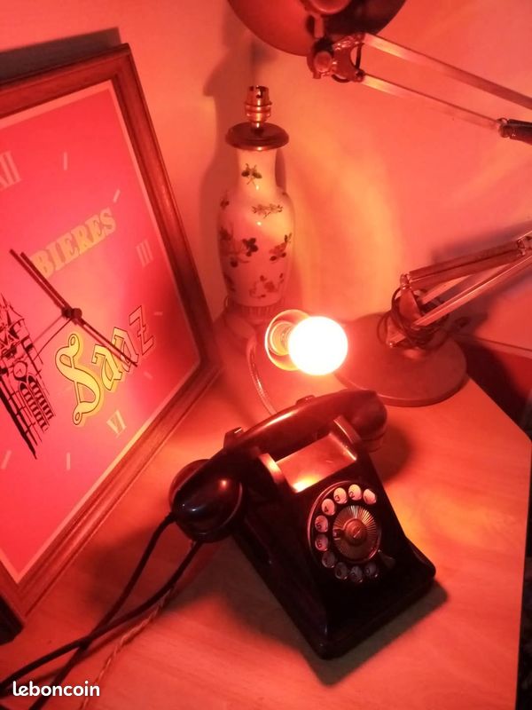 Lampe Artisanale Téléphone De Mineur SILEC 1950 équipée LED