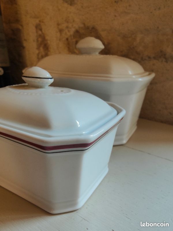 A Vintage French Apilco Lidded Terrine, White Porcelain, Oven Safe