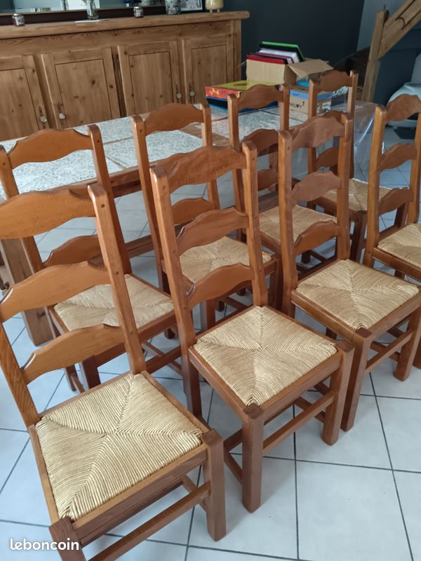 8 chaises de salle à manger en bois massif (image 1)