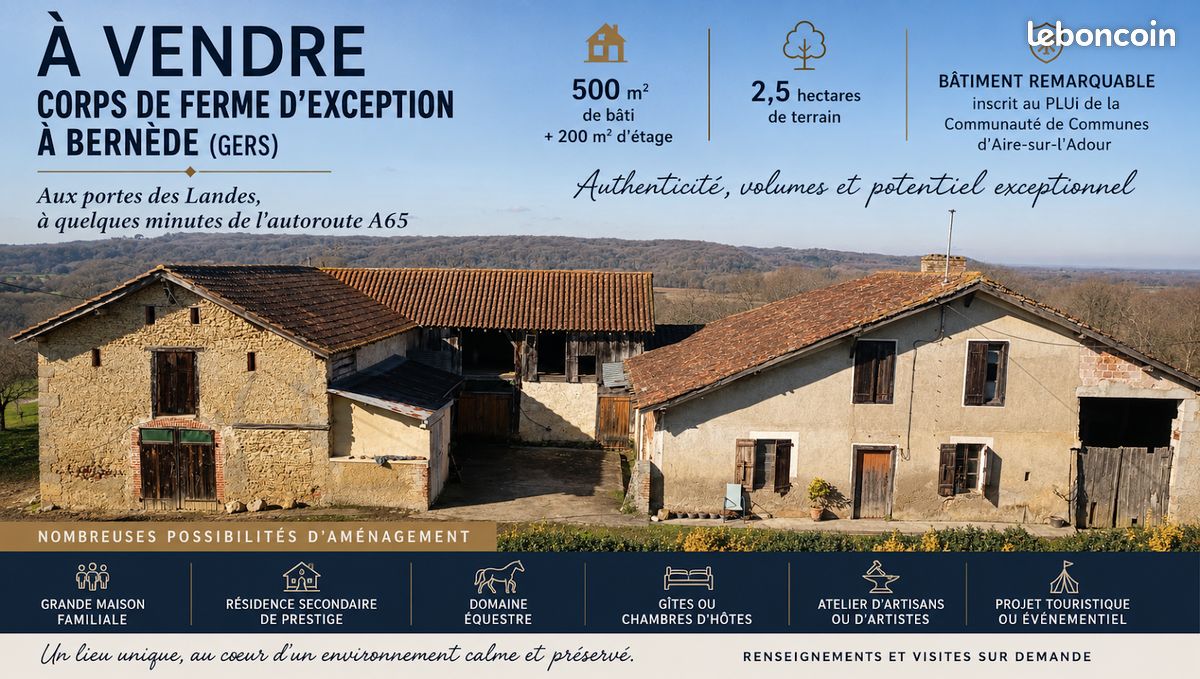Maison 6 pièces 500 m² · à Bernède · 500 m² · 120 000 €