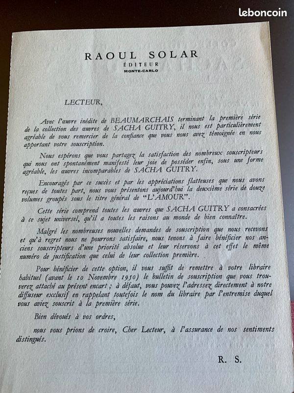 Livres - Collection 4 - Sacha Guitry (image 3)