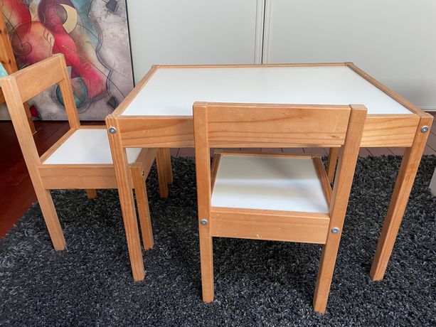 LÄTT Table et 2 chaises enfant, blanc, pin - IKEA