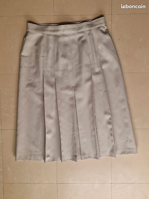 Jupe femme mi-longue beige St Michael - Taille 46/48 (image 1)