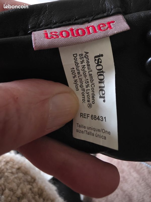 Gants féminin cuir agneau 🍒Isotonner vintage🍒taille unique mains fines taille 5 (image 4)