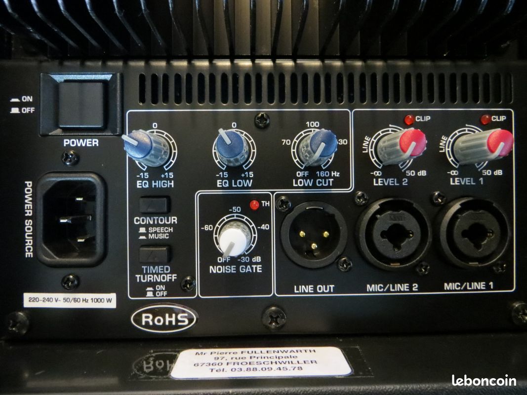 Location enceinte sonorisation amplifiée 850w, parole et musique, haut parleur, sono, entrée micro et line, mixage (image 3)