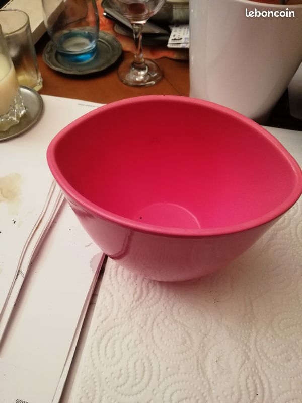 Cache pot céramique rose h 11 cm diam 15 cm (image 1)