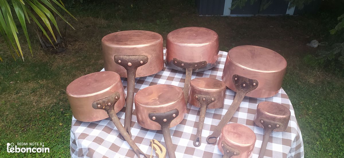 Lot de 8 casseroles en cuivre pour la décoration (image 5)