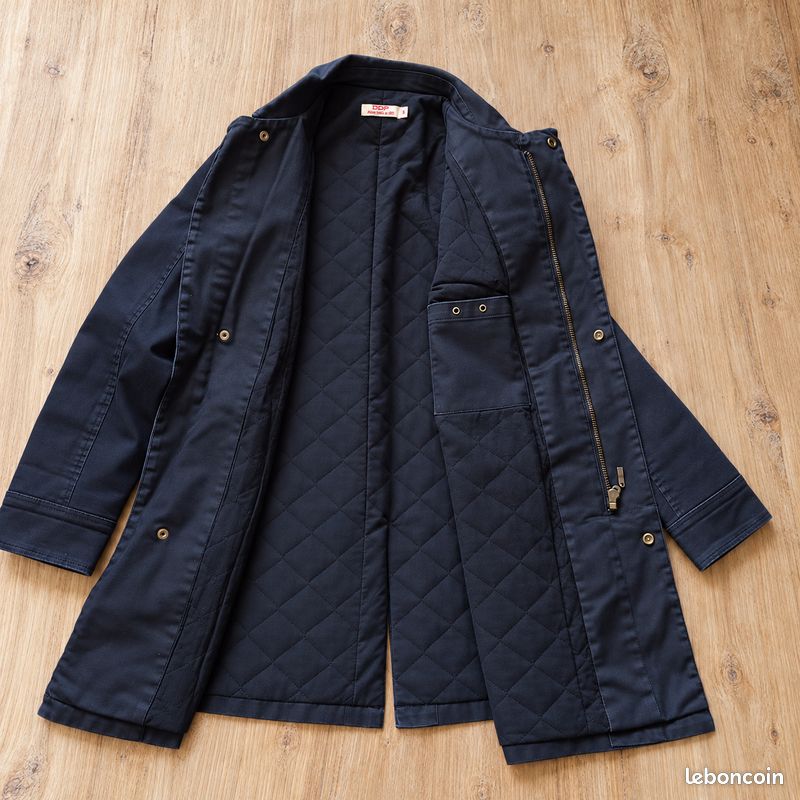 Manteau Court Caban noir/bleu marine Homme Taille S – Zippé Boutons pressions Poches Intérieur matelassé – DDP – Automne / Printemps (Mi-saison) Quotidien / Ville (image 5)