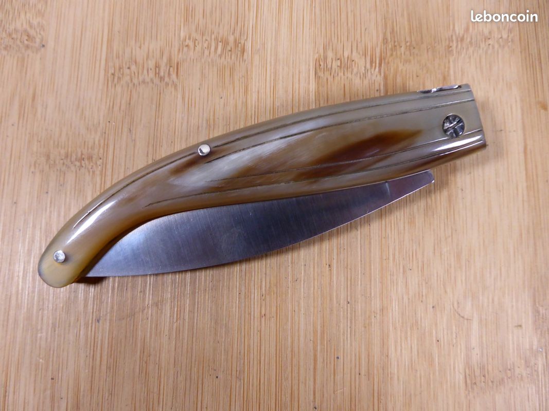 Couteau pliant régional SALADINI SCARPERIA "maremmano a foglia" corne ITALY Jamais SERVI (image 4)