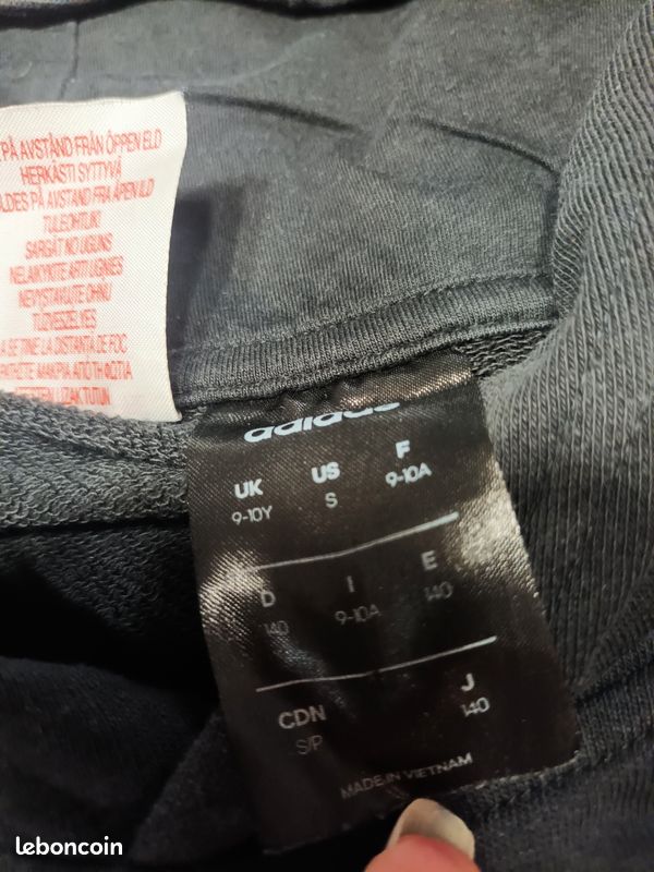 Sweat à capuche adidas 9-10 ans (image 3)