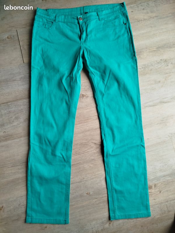 Pantalon turquoise (image 1)