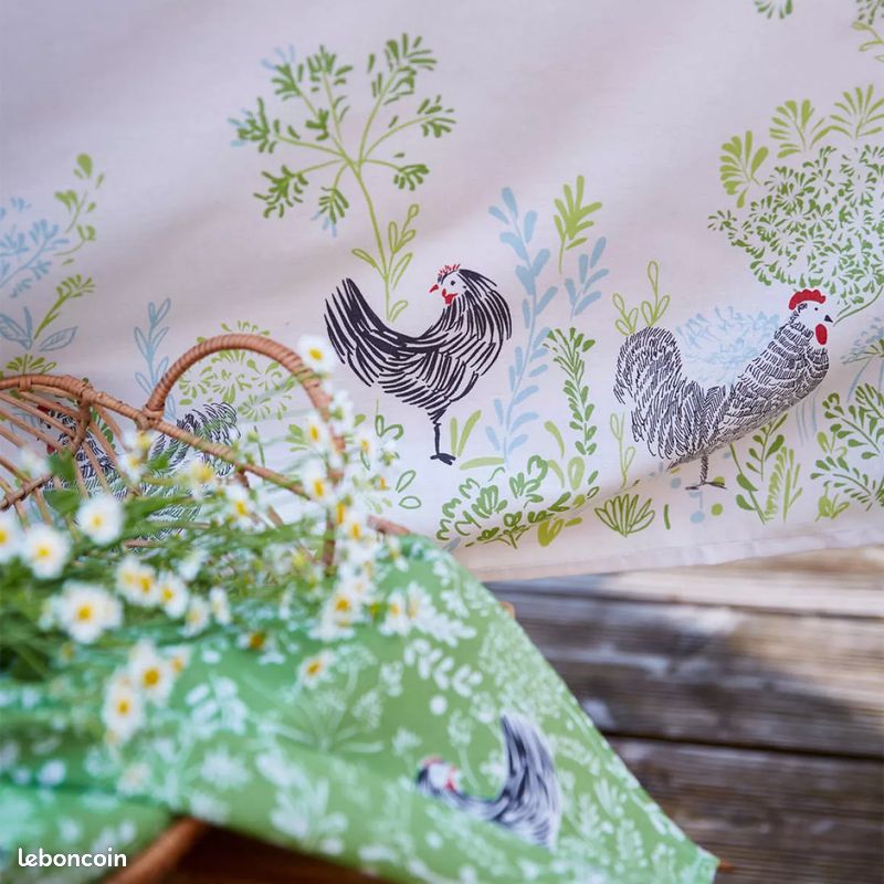 Nappe Rectangulaire + Serviettes - Françoise Saget - 100% Coton - Multicouleur