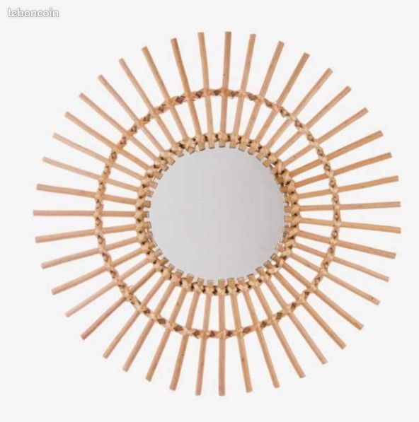 2 Miroir soleil en rotin (image 1)