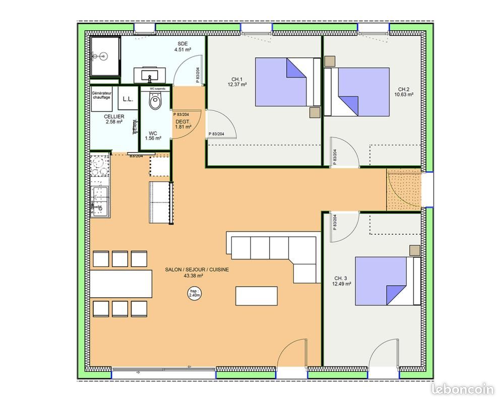 Maison 4 pièces 89 m² - Béruges 86190 (image principale 9)