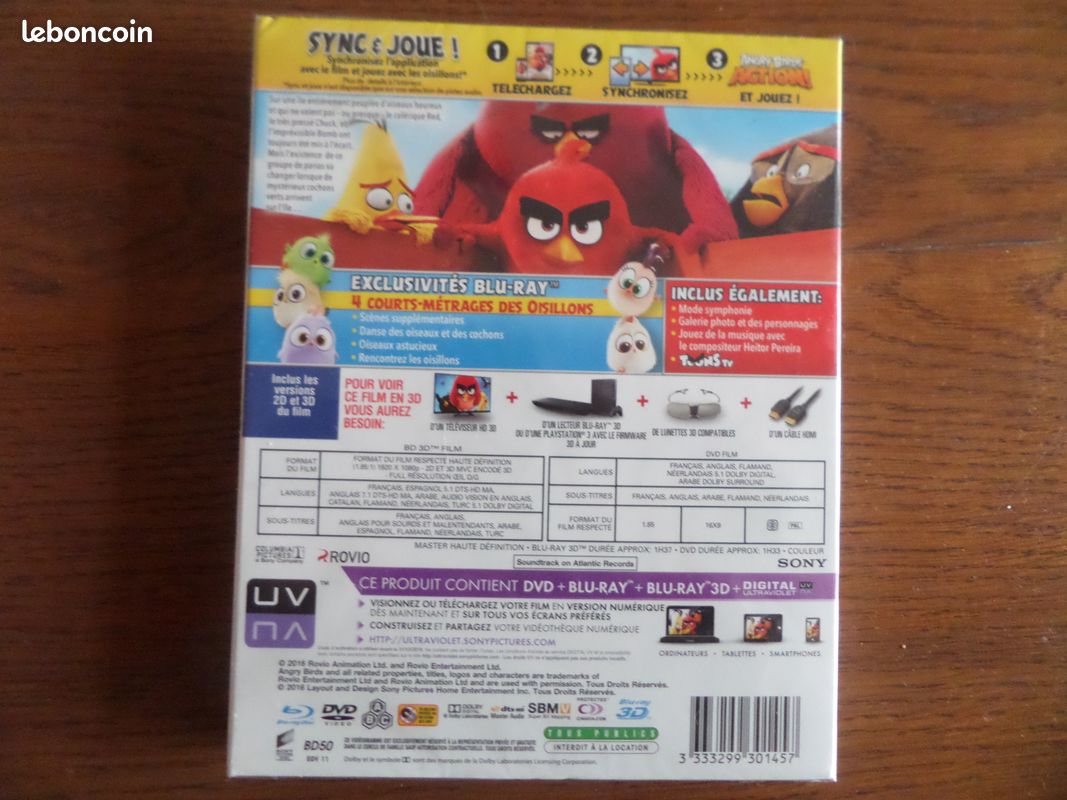 DVD "Blu-ray" 3D ANGRY BIRDS neuf (image 2)
