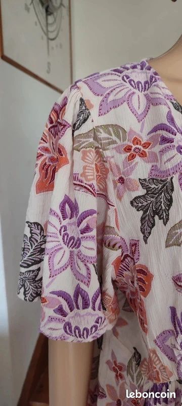 Tunic En Coton Imprimé Taille 50 - Chemisier Femme Grande Taille, Neuf Avec étiquettes