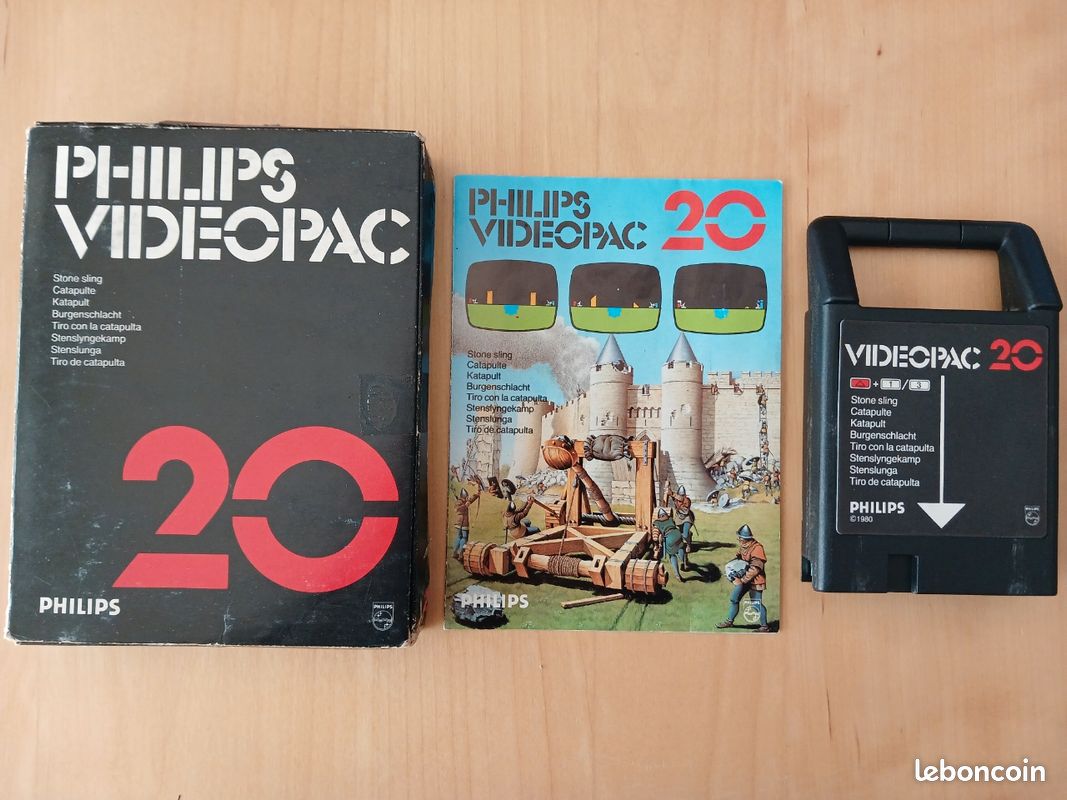 Jeu Philips Videopac G7000 - N°20 Stone Sling (Catapulte) - Bon État - Version PAL