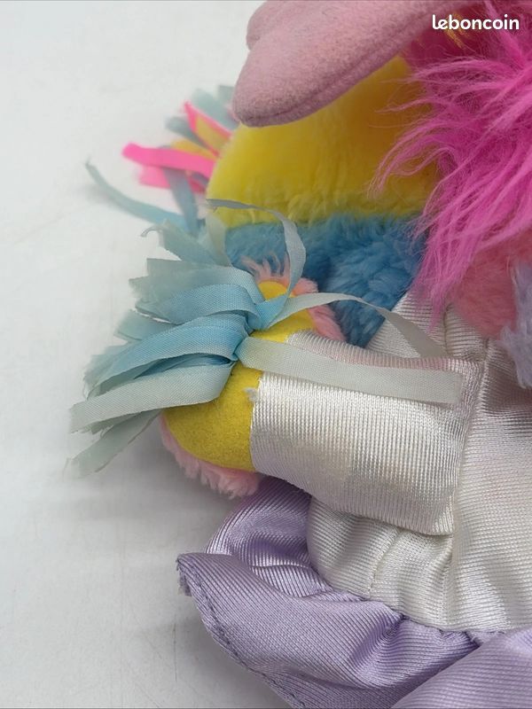Peluche Popples Pom-Pom Girl Vintage Années 80 Mattel 25cm Rose #L26 (image 9)