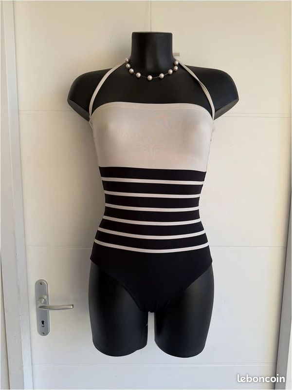 Maillot de bain rayé noir Iodus taille S (image 1)