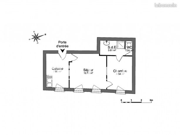 Appartement 2 pièces 33 m² — 2