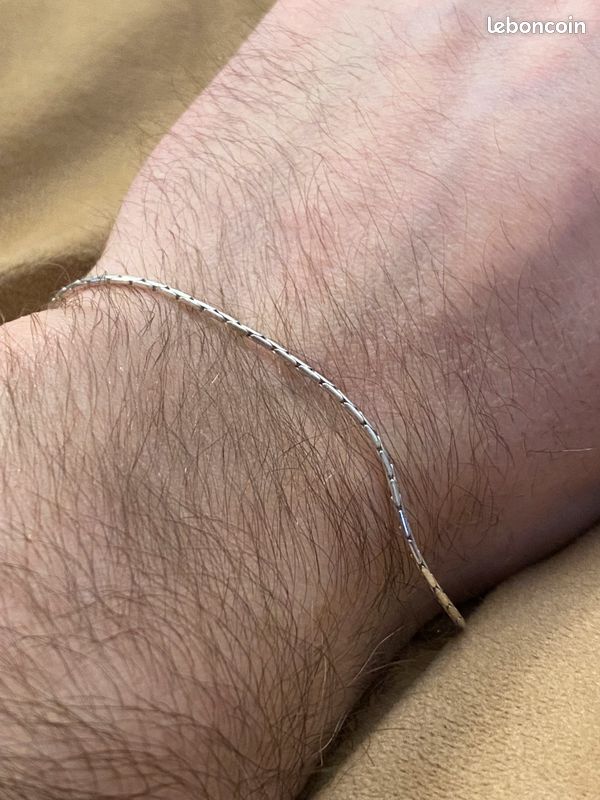 Bracelet En Argent 900 Et Grenat Baltique - Style Niellage Années 1970, Longueur 18 Cm