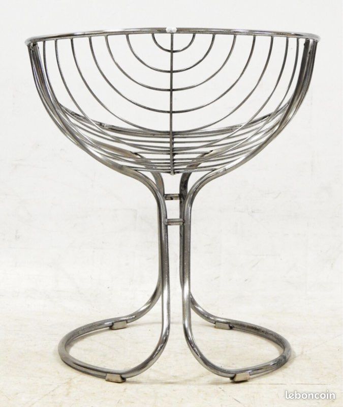 Fauteuil design Gaston Rinaldi chromé 1970 (image 4)