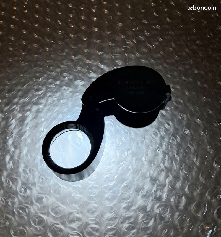 Loupe Bijouterie 20x Avec Lumière LED Et UV - Loupe Pliante Horlogerie Pour Diamants Et Pièces