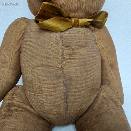 Ours ancien paille beige/doré 58 cm yeux verre à Lemps-Ardèche | Clasf jeux