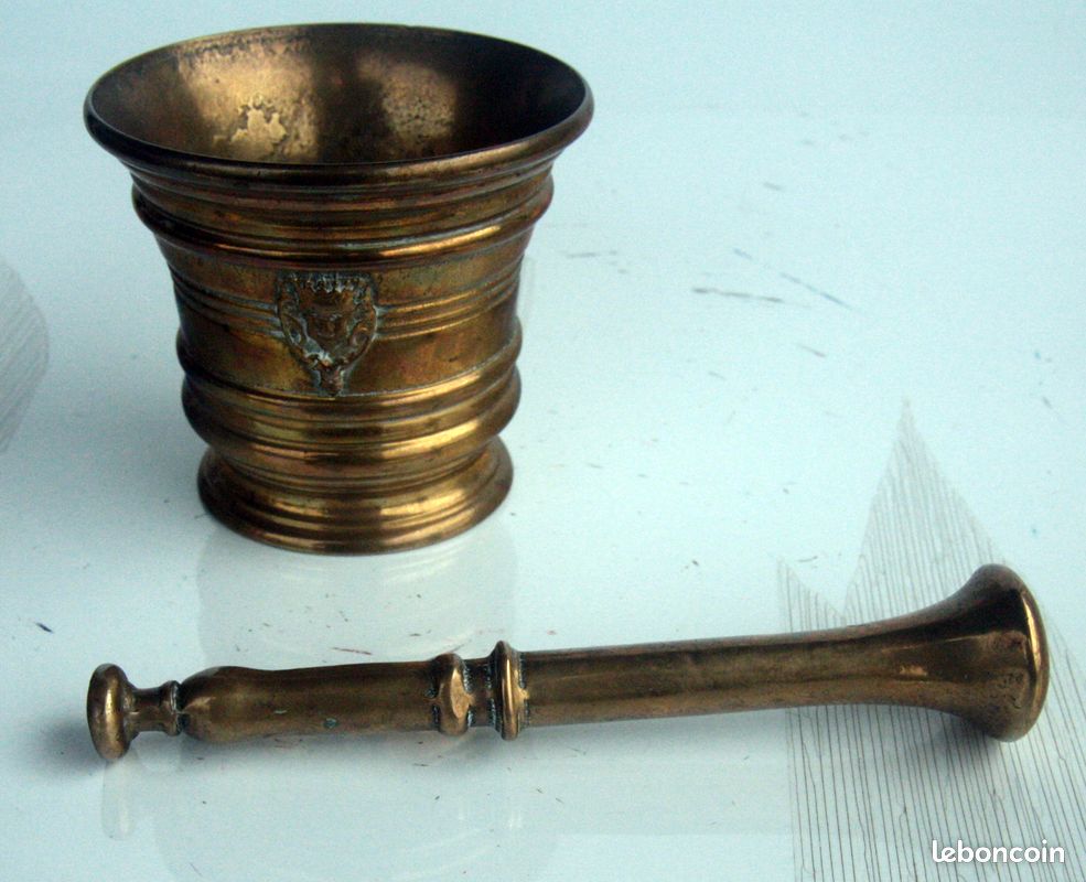 MORTIER Pharmacie Apothicaire BRONZE cendrier ART DECO vide poche cotoflex (image 4)