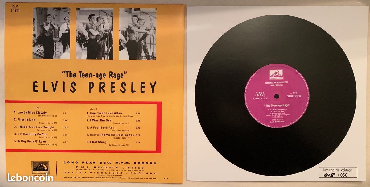 Elvis presley The Teen-age Rage pochette format 45 tours avec cd 