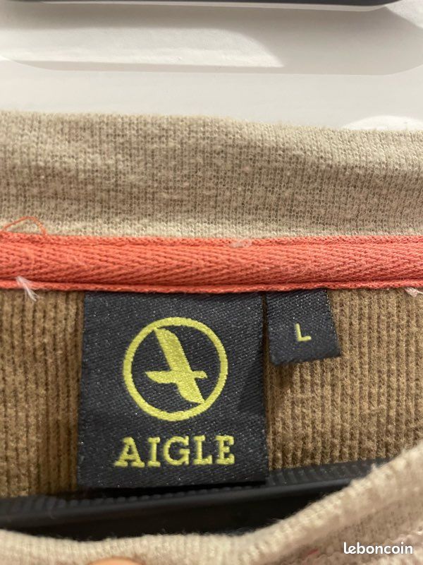 Pull col rond AIGLE taille L beige/camel (image 4)