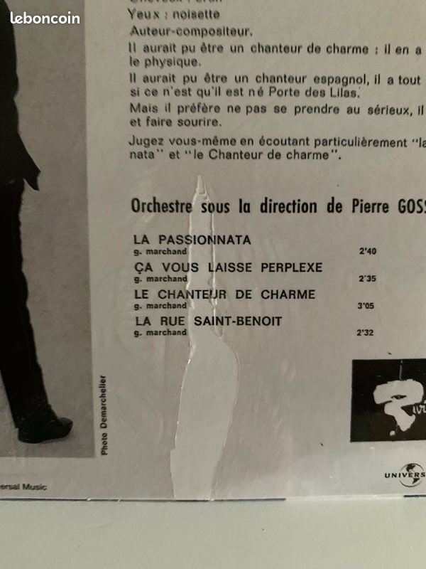 Réplique vinyle 45T en CD 4 titres Guy Marchand Neuf (image 3)