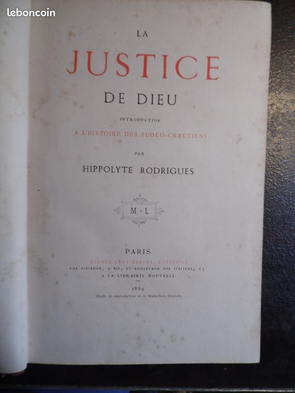 La justice de Dieu, Hippolyte Rodrigues, 1869 (EO) (image 1)