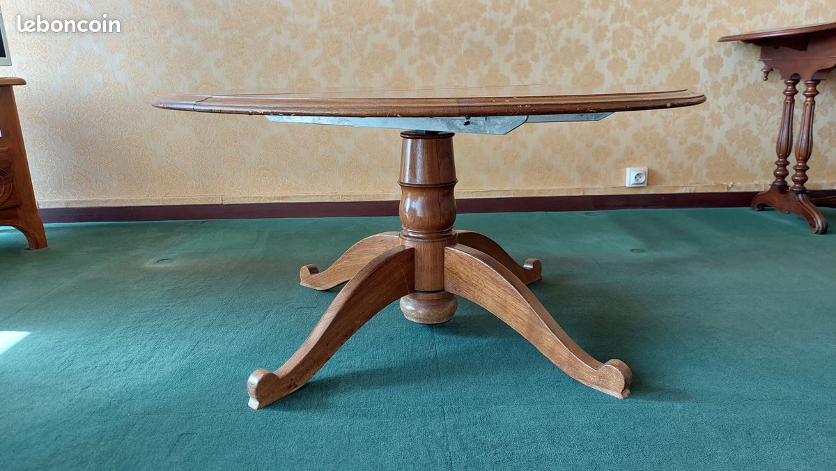 Table ronde sur vérin double usage sur vérin - table basse de salon - table pour repas (image 4)