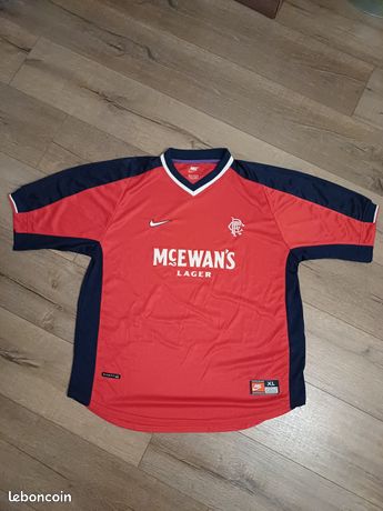 Maillot Extérieur Glasgow Rangers 1997/1998 – Nike, Taille L, Manches Courtes (Occasion)