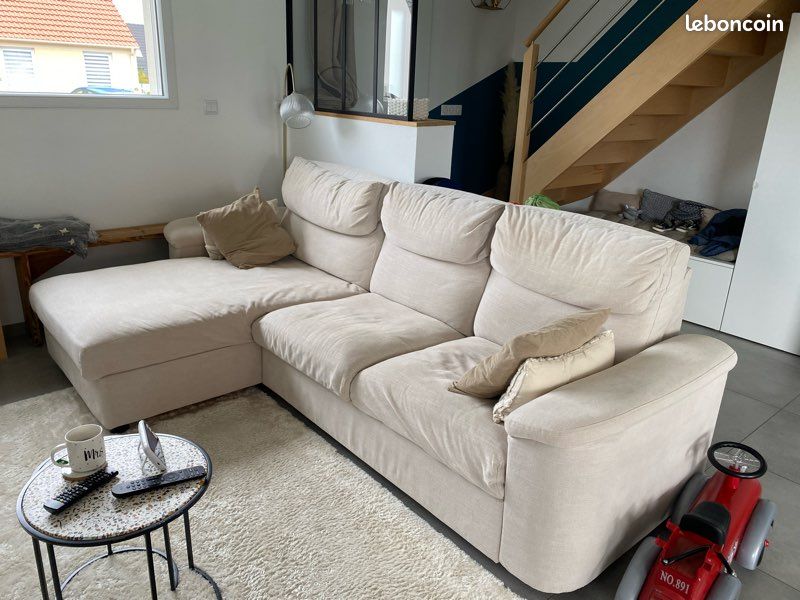 Canapé méridienne avec pouf et coffre (image 1)