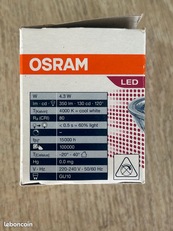 Ampoule Osram GU10 4,2W LED 120° (image 3)