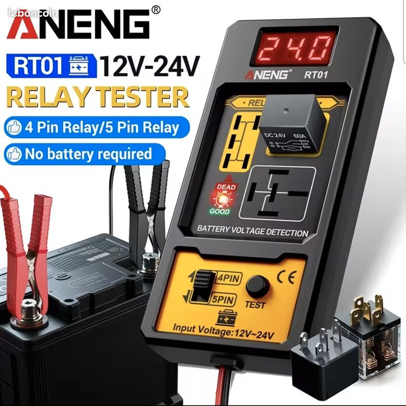 Testeur Universel De Tension De Relais Auto ANENG RT01 11-25V - Outil Diagnostic Batterie