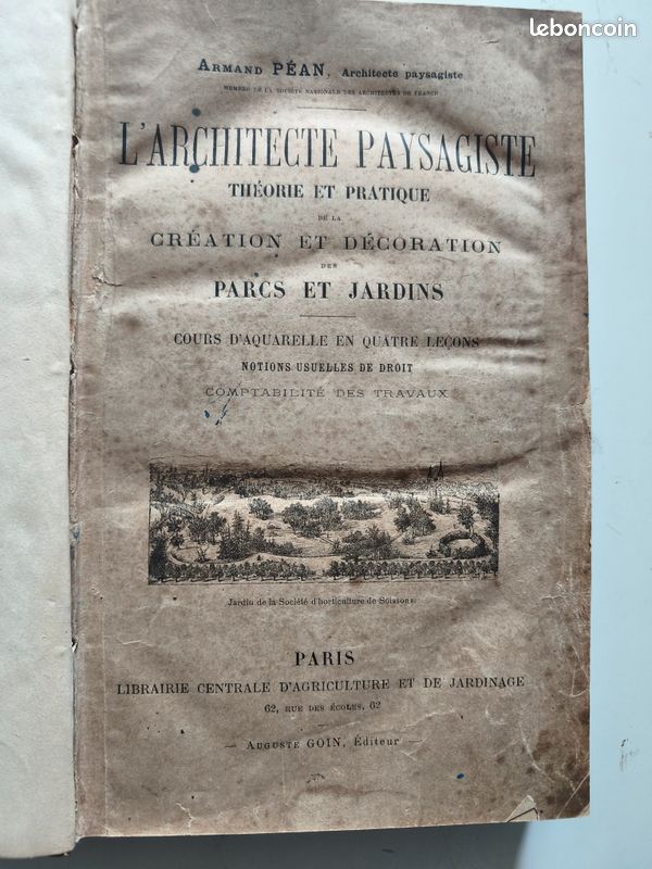 L'ARCHITECTE PAYSAGISTE Armand Péan 1886 (image 2)