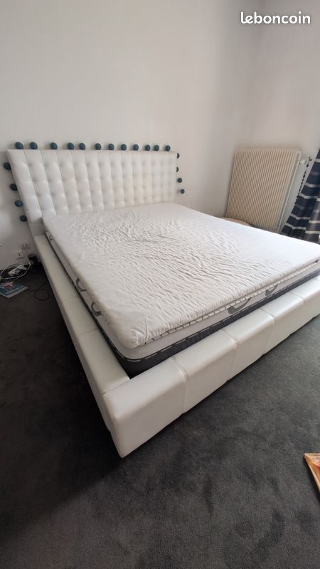 Lit 160x200 + sommier + matelas (image 2)