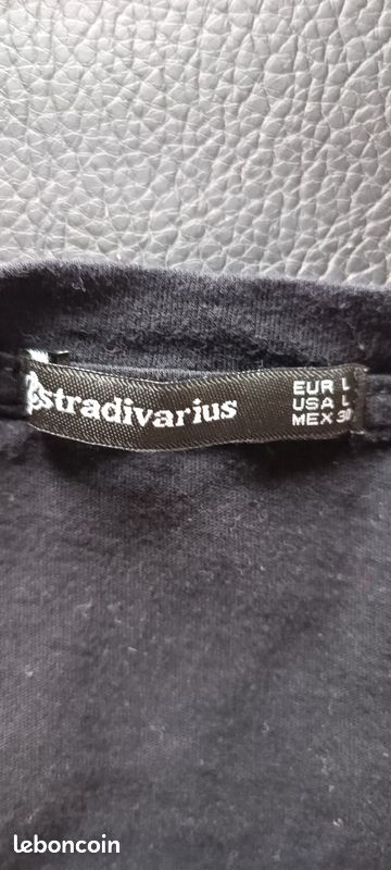 Tee shirt Stradivarius noir taille L ( 1000) (image 6)