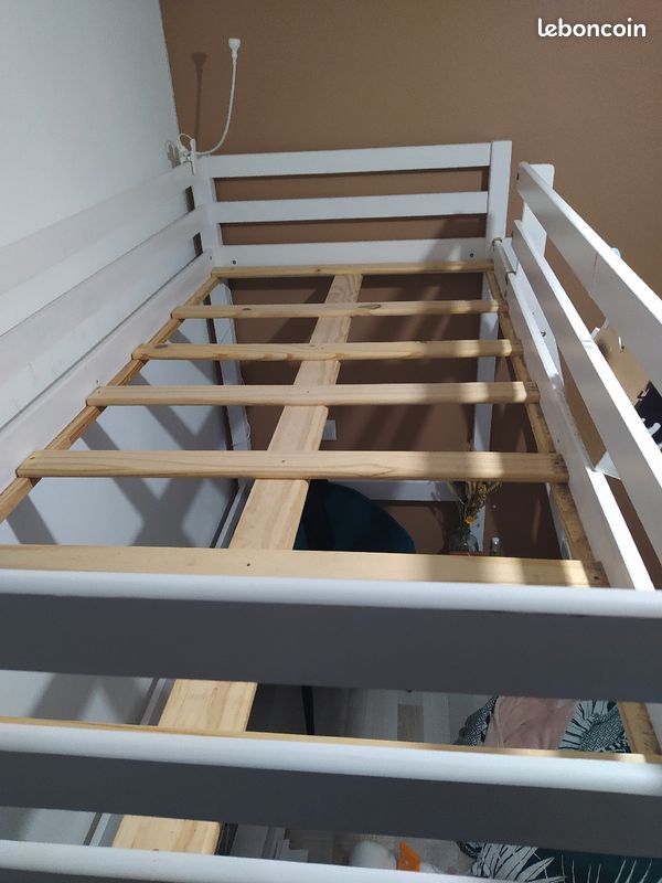 Lit en hauteur/mezzanine blanc vendu sans matelas (image 4)