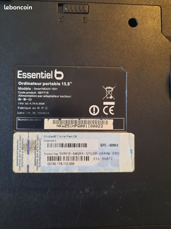 EssentielB Smart'MOUV 1513-1 - 15,6" avec Intel Pentium N3710 1,6 GHz