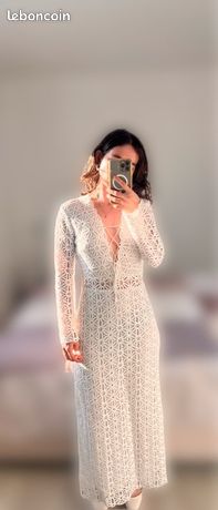 valencia lace dress Lace Long Sleeves Wedding Dress Off-White / FR 52 main image 0