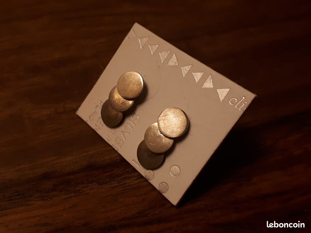 Boucles d'oreilles argenté pendantes - NEUF (image 1)