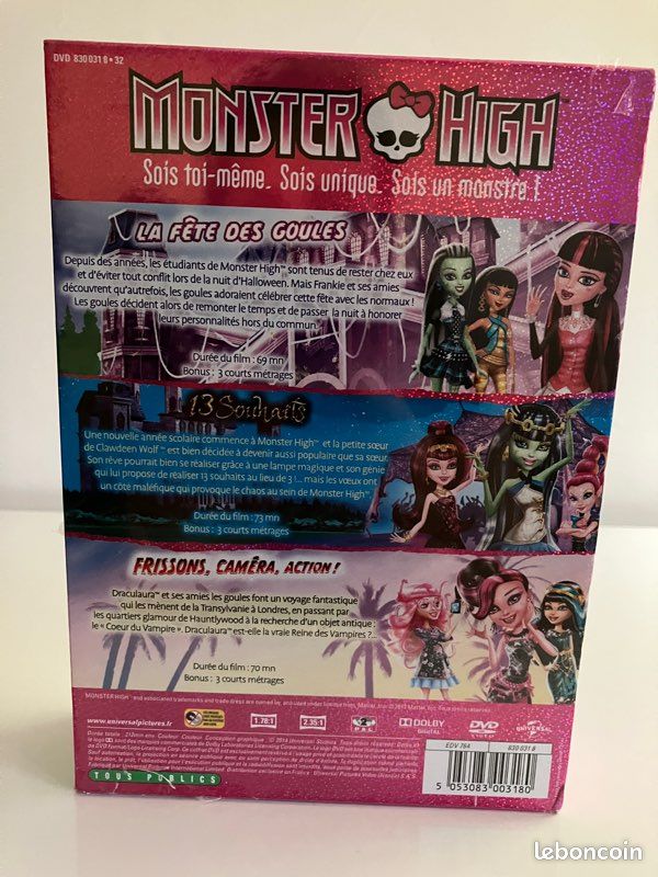 Coffret 3 DVD Monster High neuf (image 3)