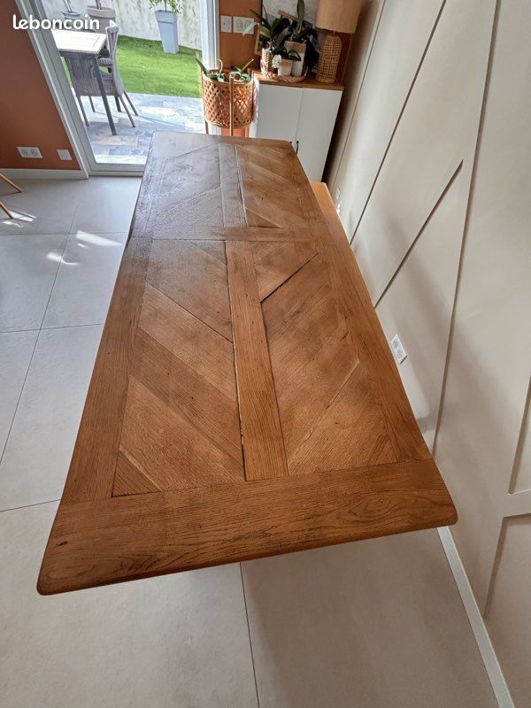 Table de salle à manger en chêne massif + banc assorti (image 2)