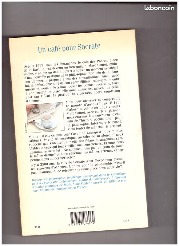 1 livre de MARC SAUTET "Un café pour Socrate" (image 2)