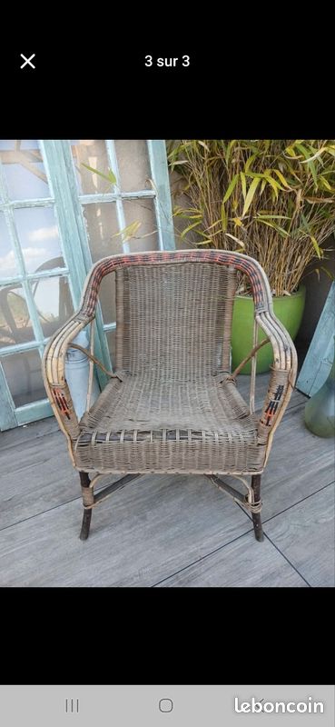Fauteuil ancien en rotin (image 2)